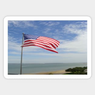 American Flag on the Coast Sticker